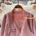 Cardigan Shawl&Halter Dress 2Pcs Set