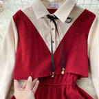 Fake Two-piece Shirt Dress
