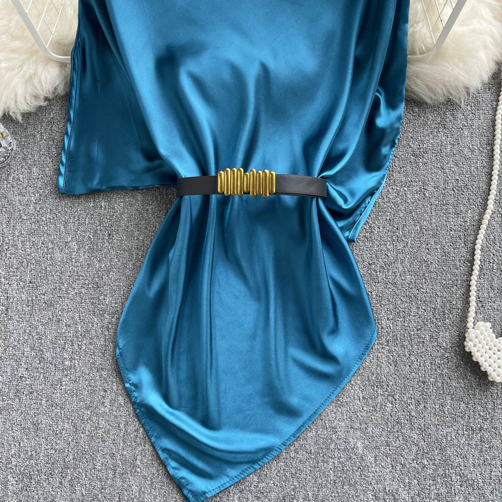 Elegant Satin Solid Color Top