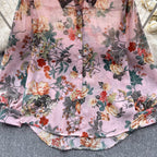 Vintage Floral Printed Loose Shirt