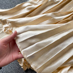 Pressed Pleated Mid-length A-line Skirt