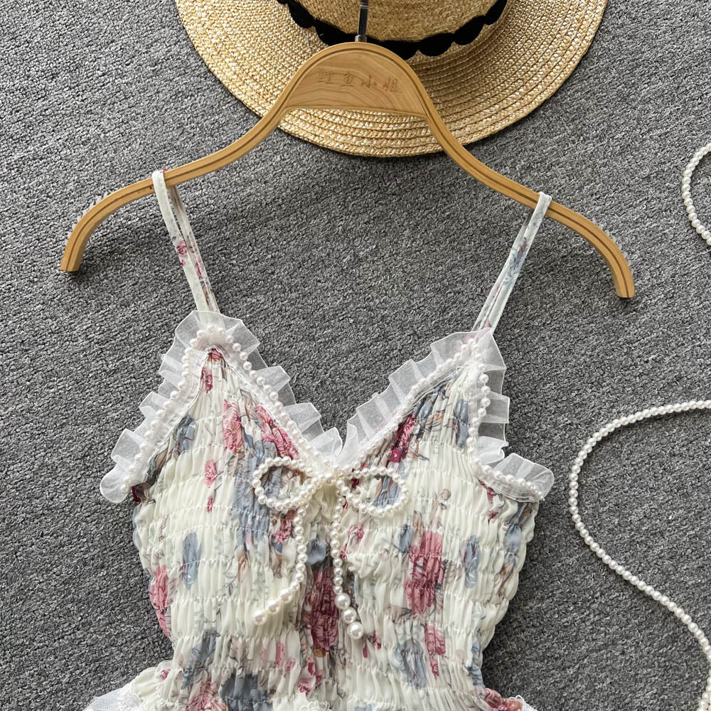 Stringy Selvedge Lace Beaded Camisole