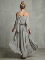 Avery | Layered Cold-Shoulder Top & Wide-Leg Set