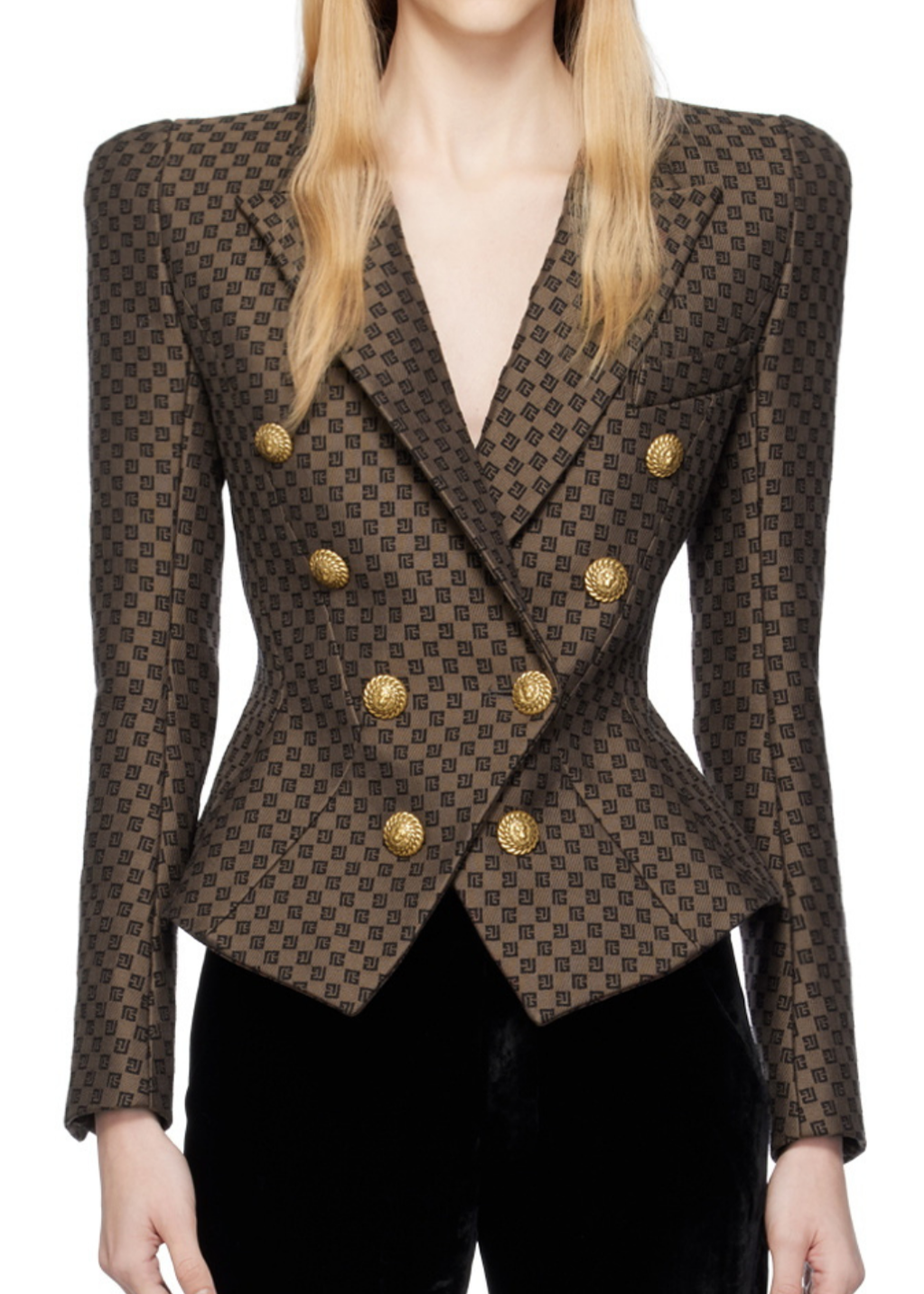 Mercer Monogram Blazer In Brown