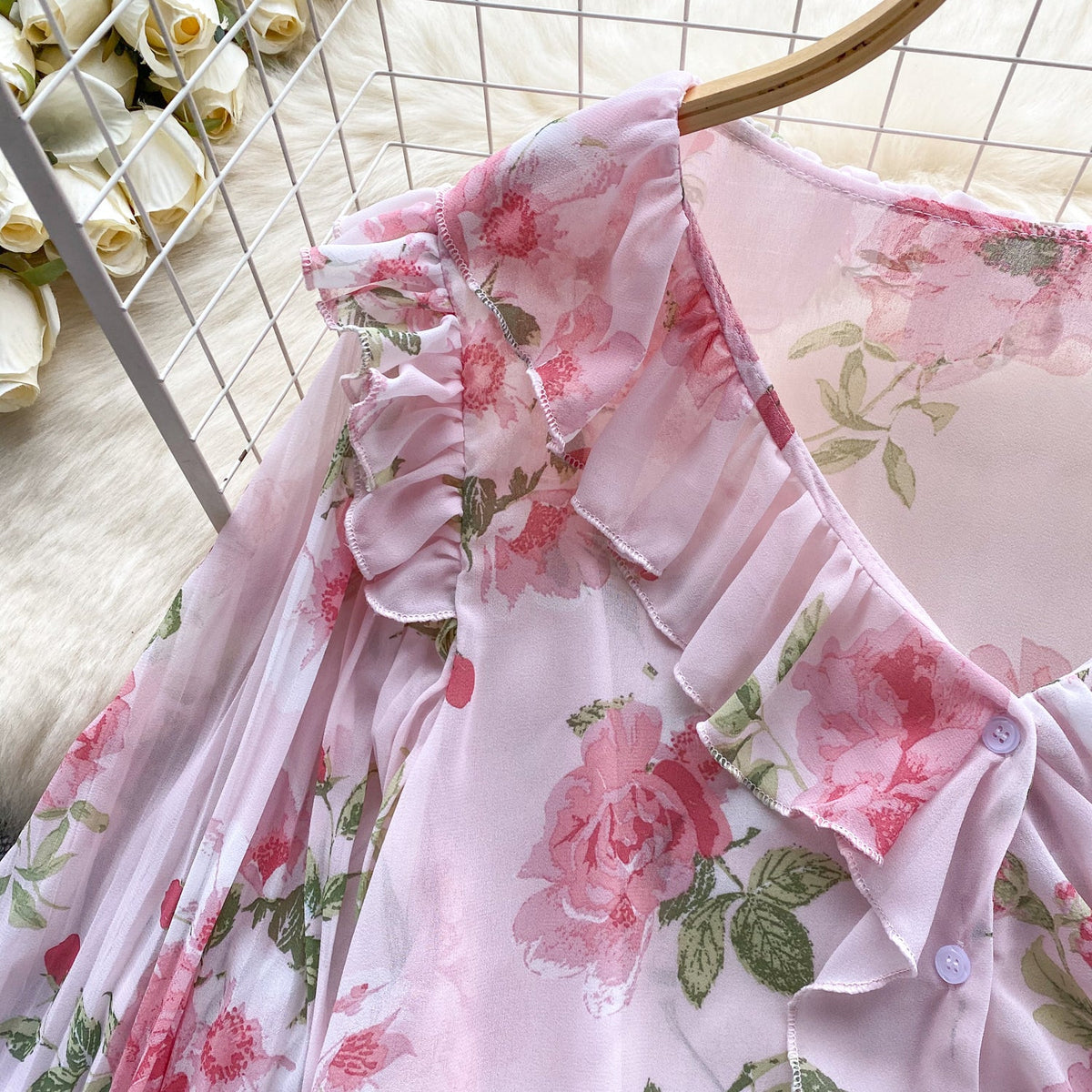 Sweetie Ruffled Chiffon Floral Top