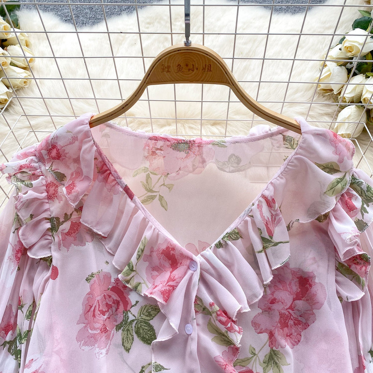 Sweetie Ruffled Chiffon Floral Top