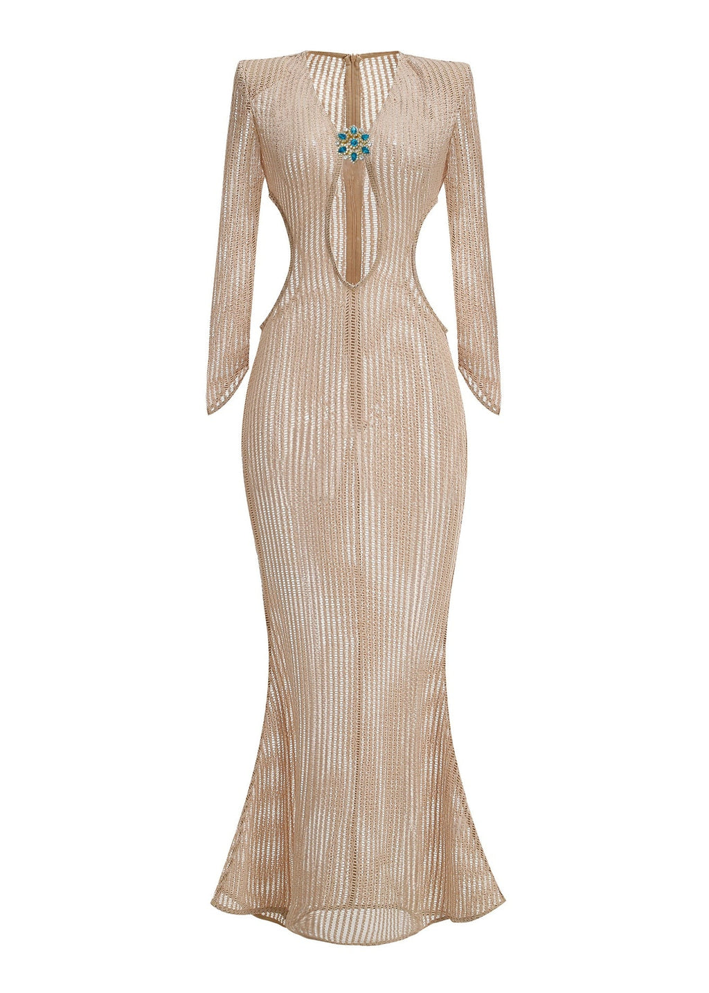Bayram Open Crochet Knitted Maxi Dress