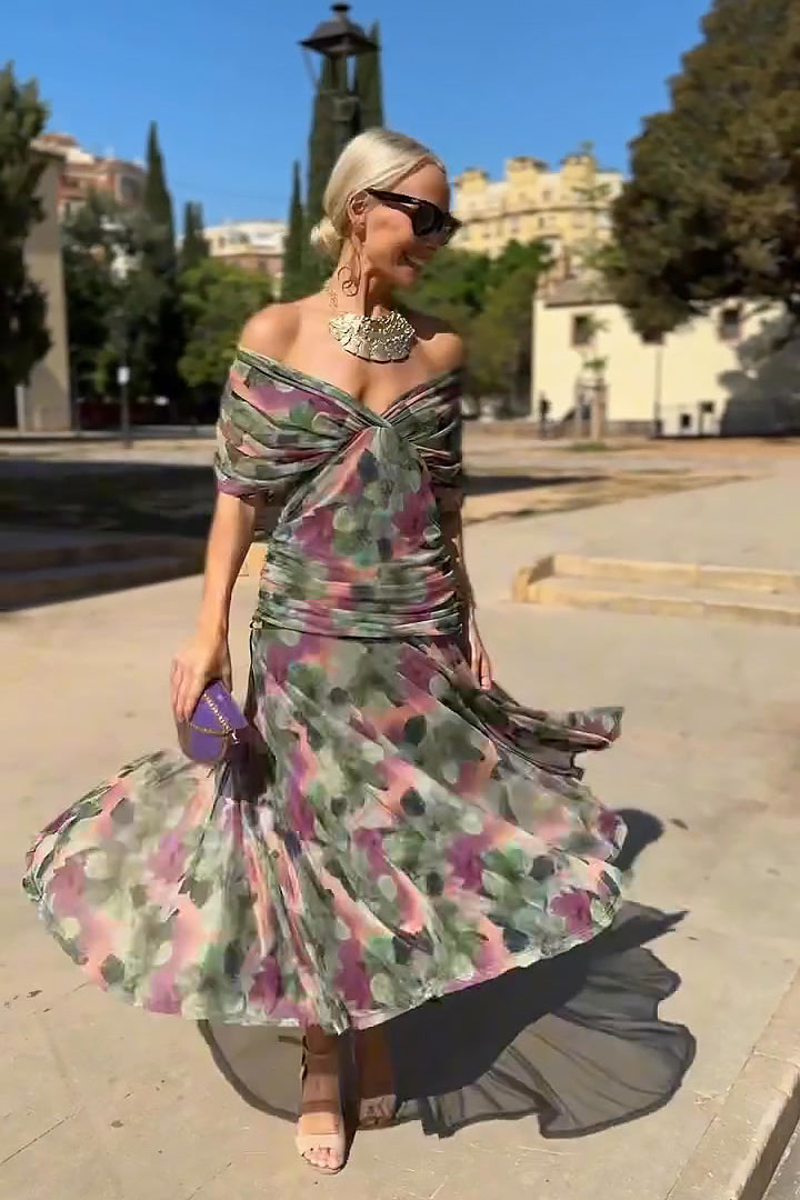 Margaret | Elegant Floral V-Neck Maxi Dress