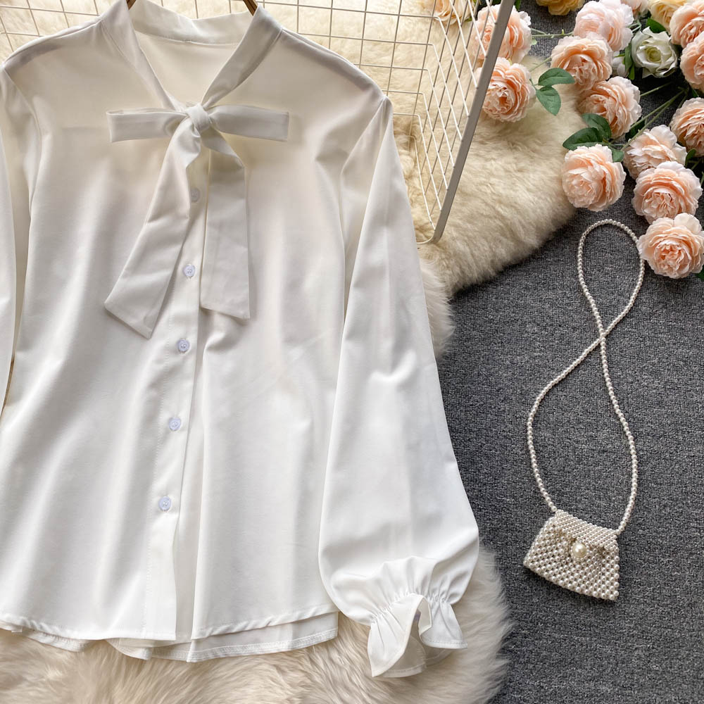 Bow-tie Tweed White Shirt&Plaid Dress