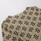 Slim-fitting Pattern Printed Knitted Jumpsuit