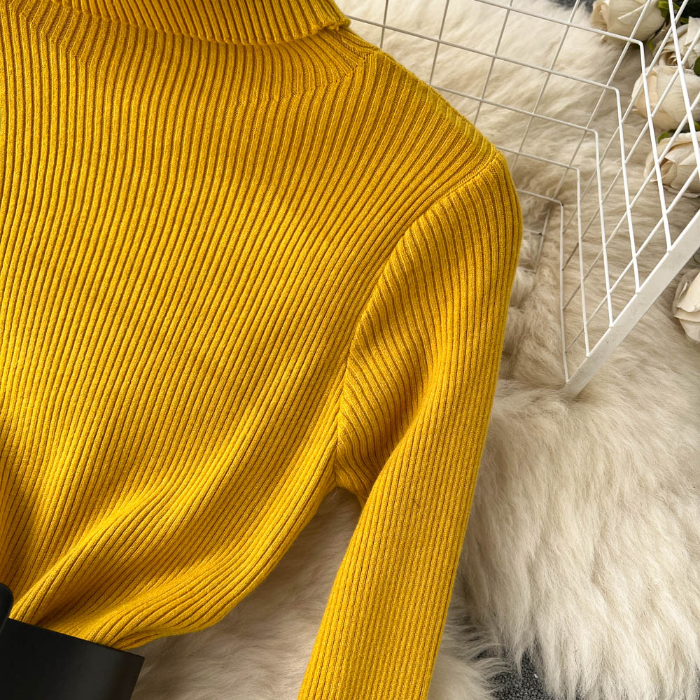 High Collar Tight Knitted Dress