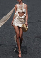 Ninian Cutout Draped Satin Mini Dress