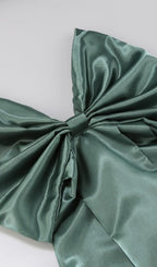 Kidia Strapless Bowknot Mini Dress In Green