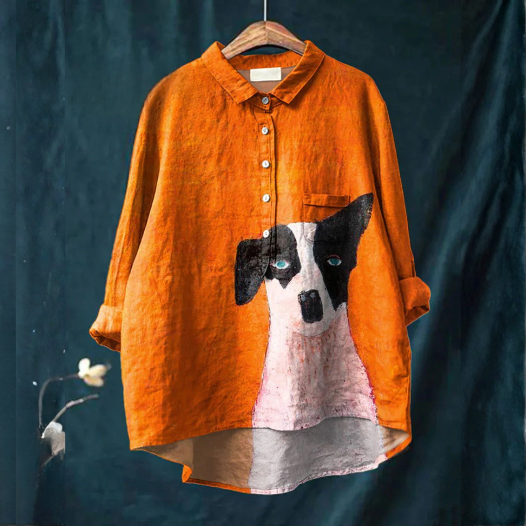 Alessia – Patterned Linen Shirt