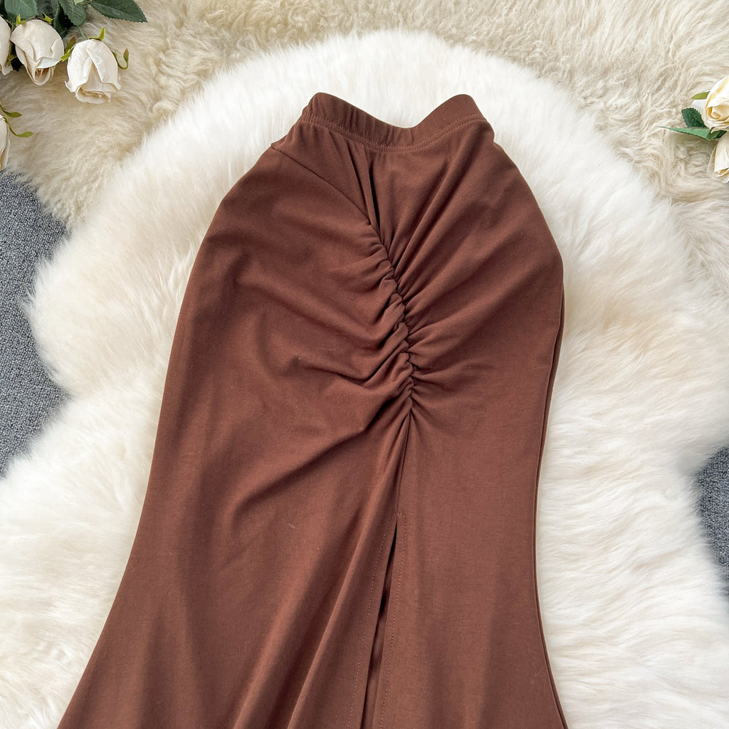 Solid Color Hip-wrapping Fishtail Skirt