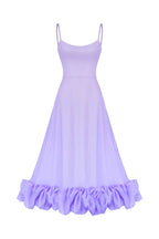Maryam Flounce Bustier Midi Dress In Lavender