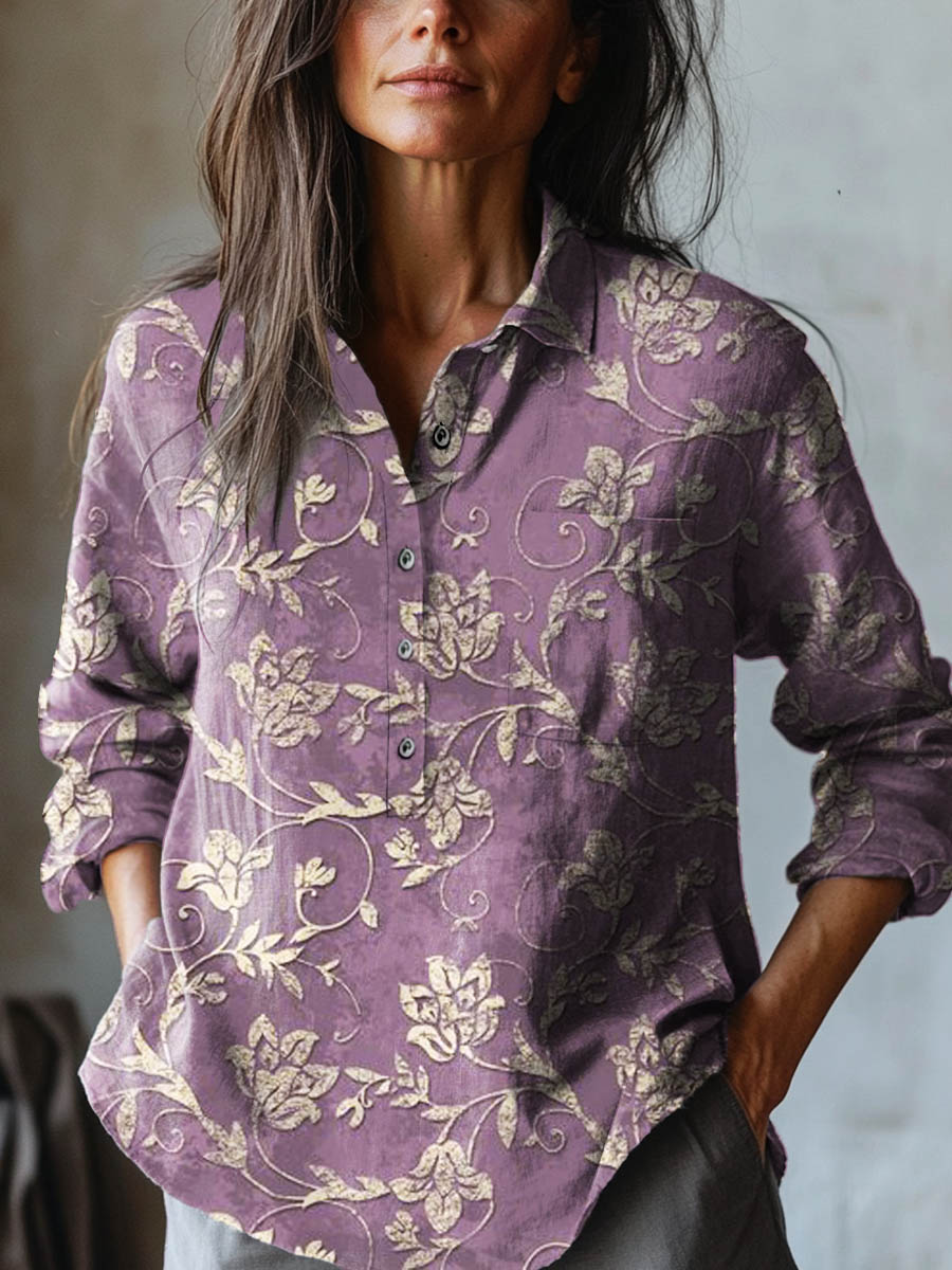 Alba – Patterned Linen Shirt