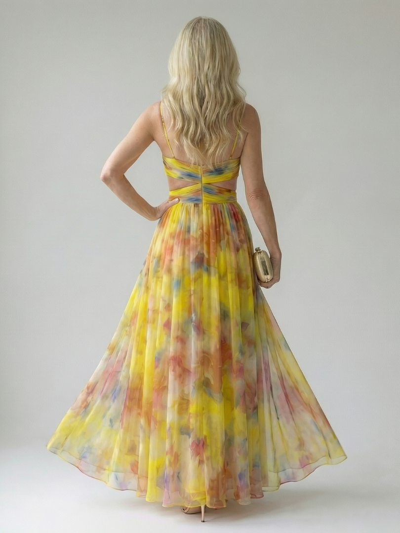 Sleeveless Wrap-Bodice Maxi Dress