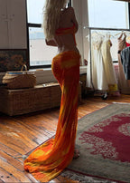 Chalsie Halterneck Printed Split Maxi Dress