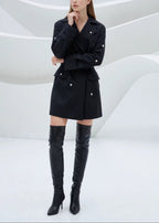 Kacia Long Sleeve Crystal Belt Mini Dress