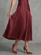 Selena | Pleated-Waist Midi Dress