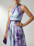 Camila | Halter Maxi Dress - Lightweight Floral
