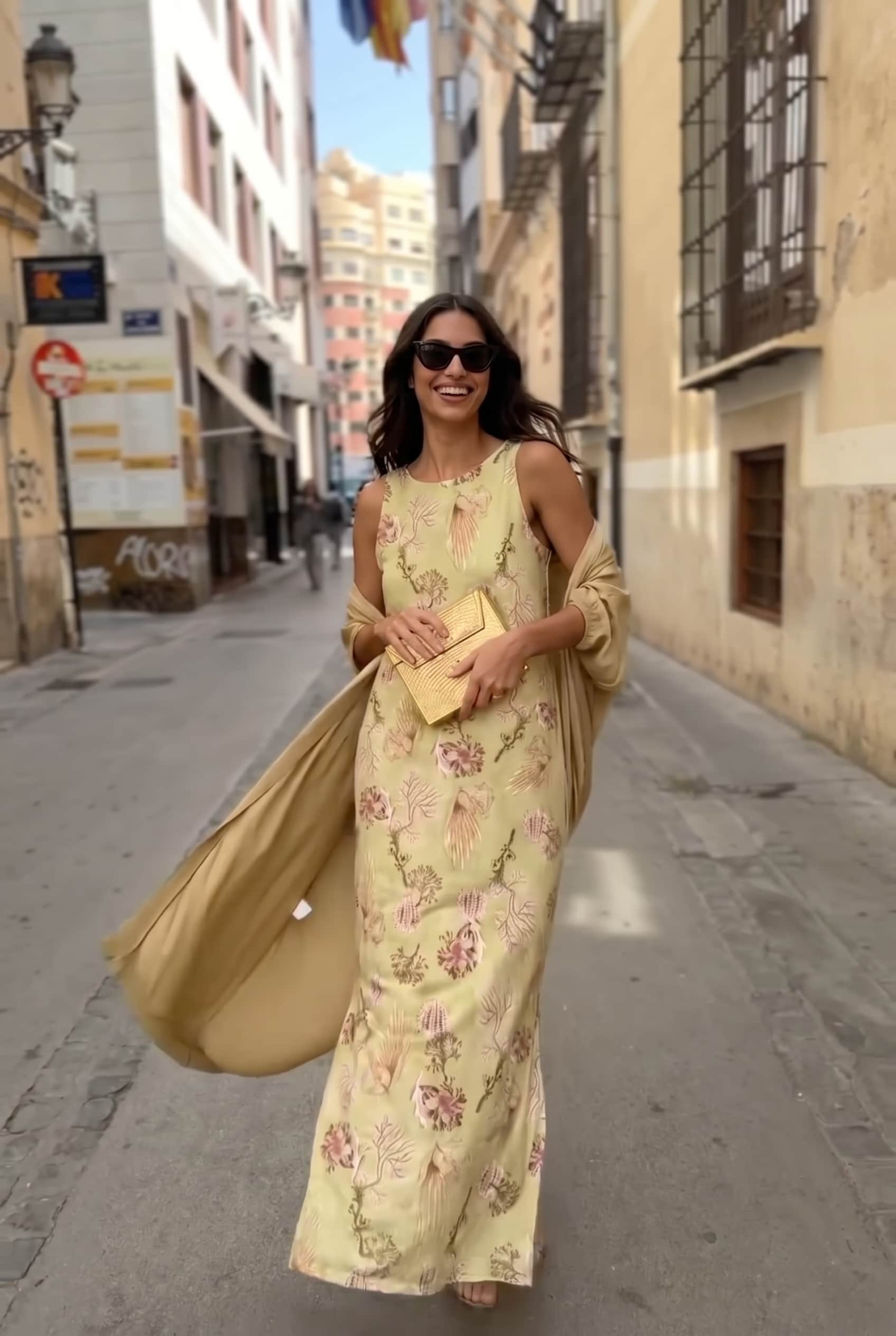 Printed Dress And Coat Set