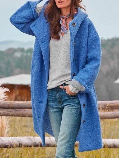 Button-Front Mid-Length Coat