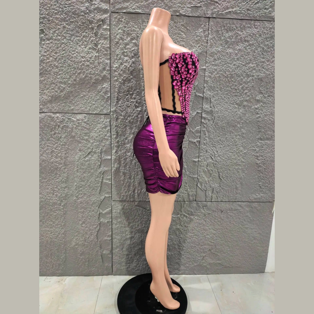 Nyssa - Embellished Corset & Skirt Two-Piece Set