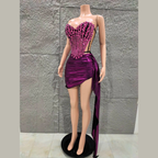 Nyssa - Embellished Corset & Skirt Two-Piece Set