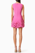 Eliava Floral Appliqué Mini Dress In Pink