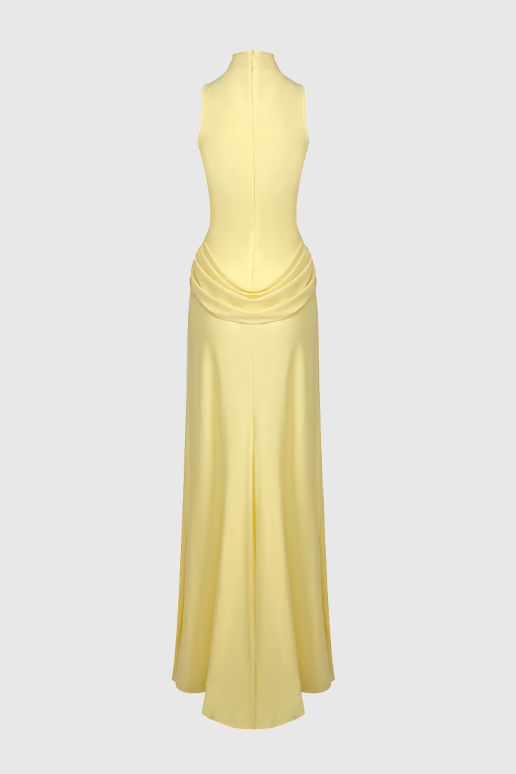 Gwydion Draped Sleeveless Split Maxi Dress In Yellow