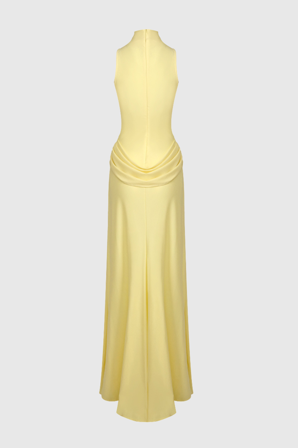 Gwydion Draped Sleeveless Split Maxi Dress In Yellow