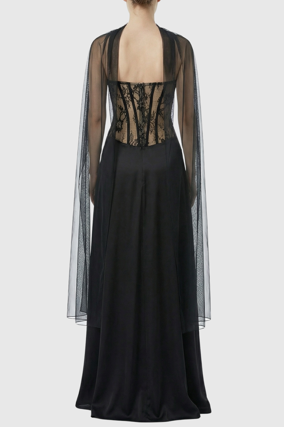 Luvric Strapless Lace Scarf  Maxi Dress