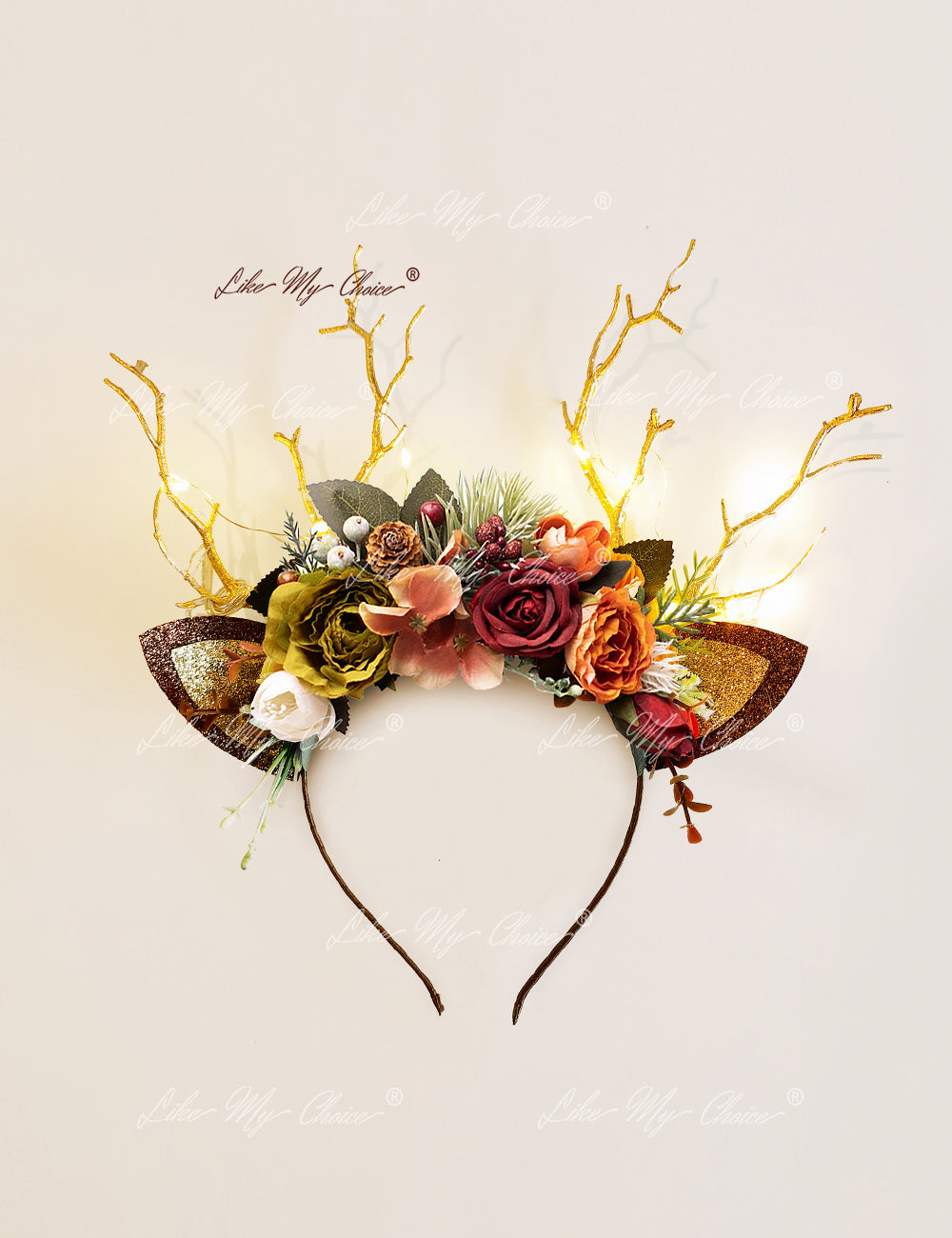 Sunset Terracotta Christmas Reindeer Headband | HeyKat®