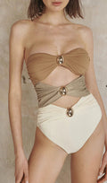 Keaton Color Block Cutout One Piece Swimsuit Set