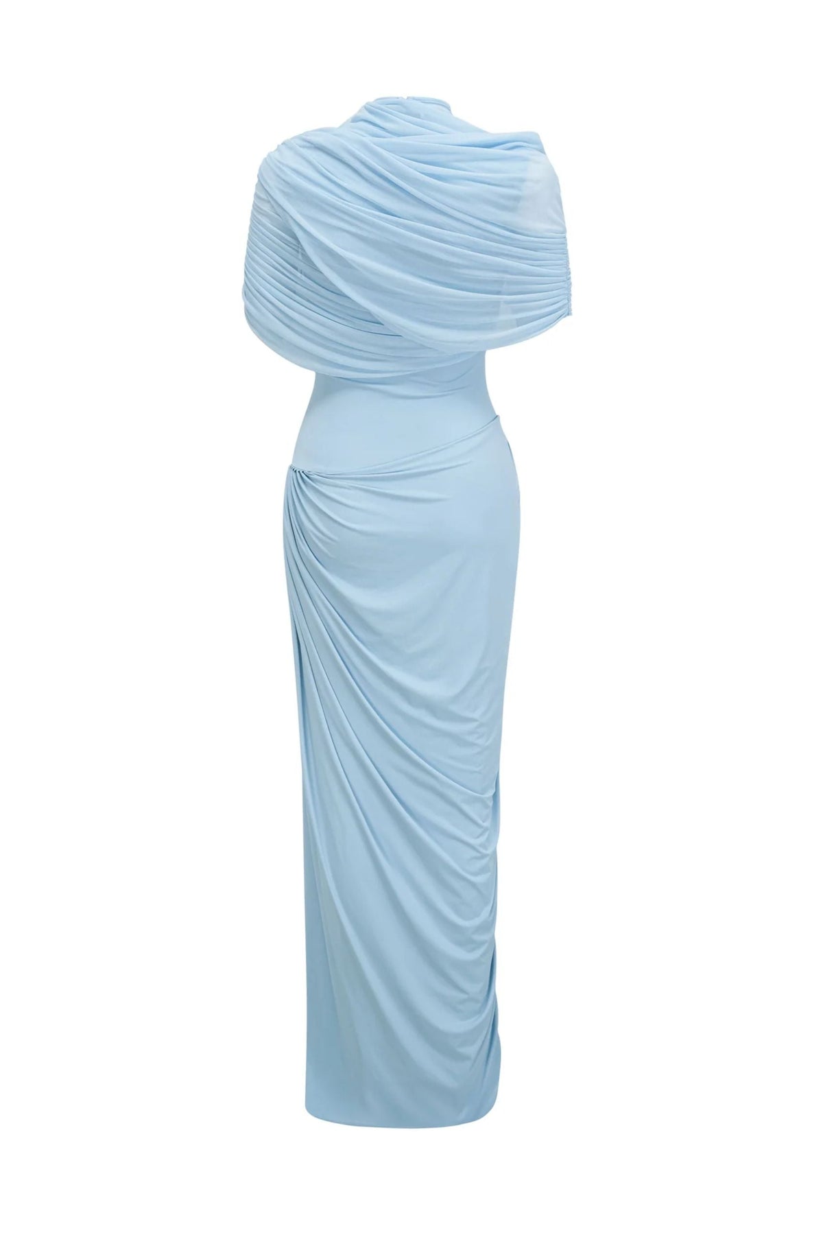 Vintage Cape Wrapped Pleated Dress