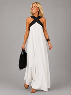 Velora™ | Cross Elegance Maxi Dress