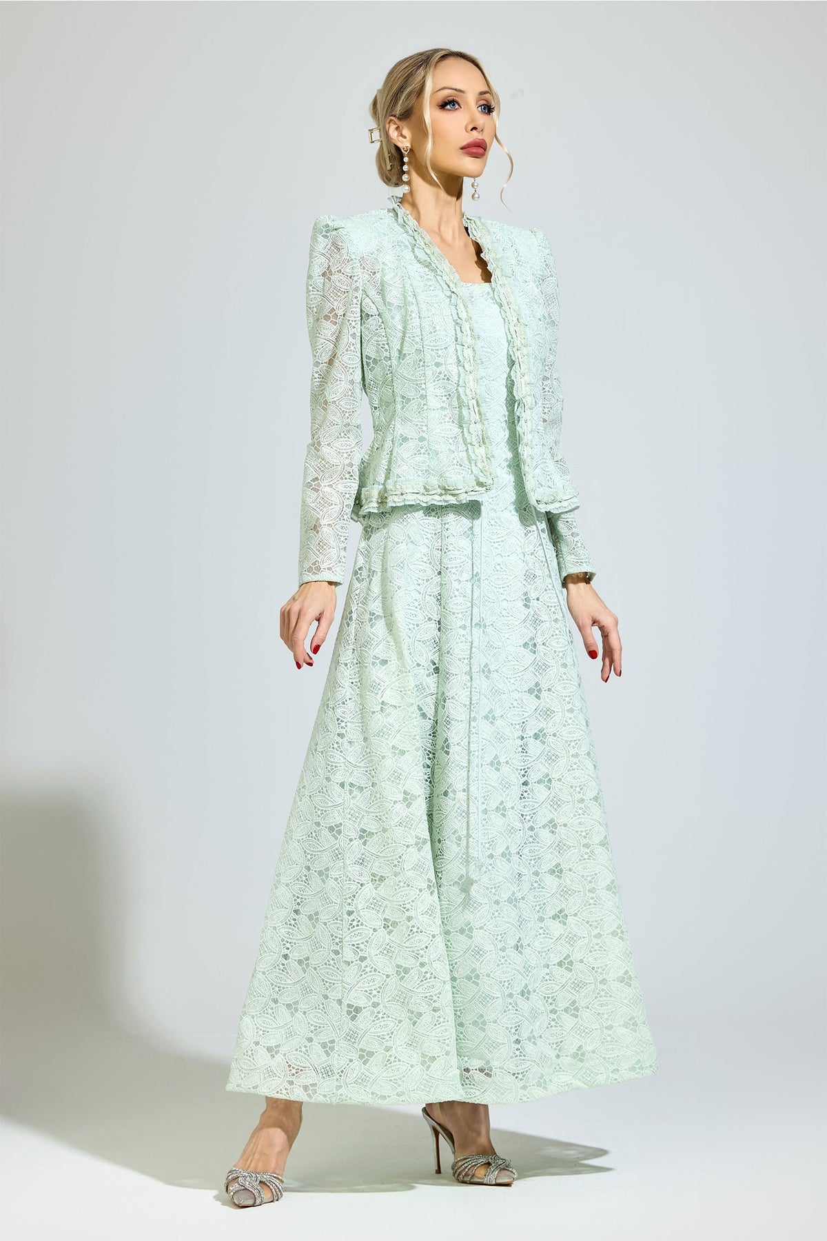 Narevix Green Lace Set