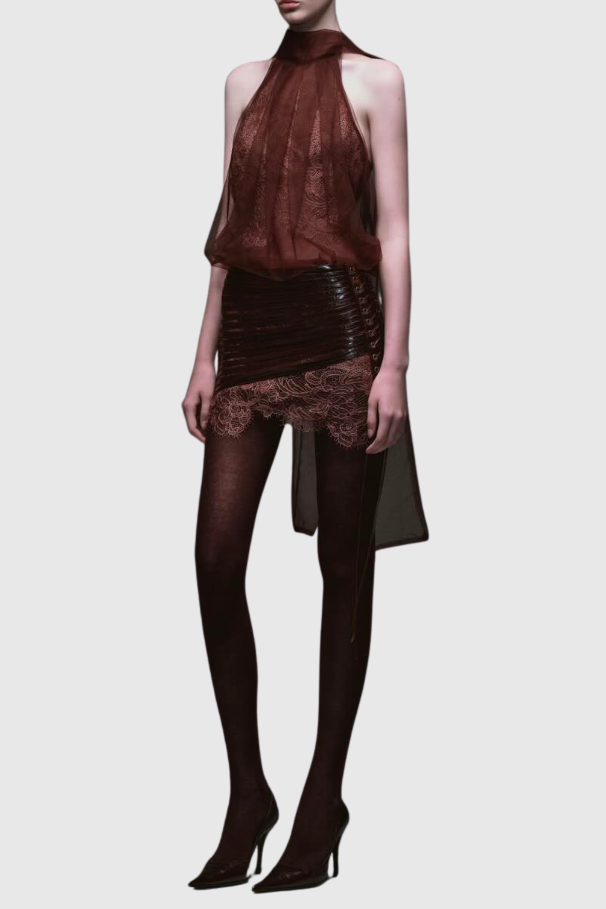 Belvire Lace Top & Mini Skirt Set