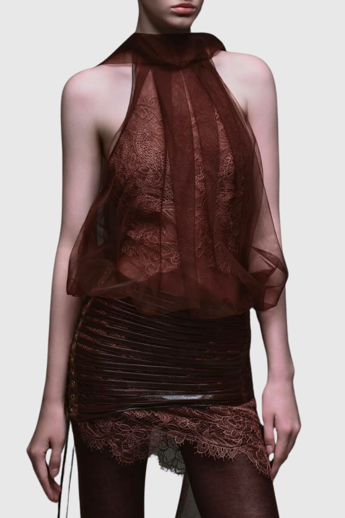 Belvire Lace Top & Mini Skirt Set