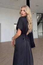 V-Neck Slit Maxi Dress
