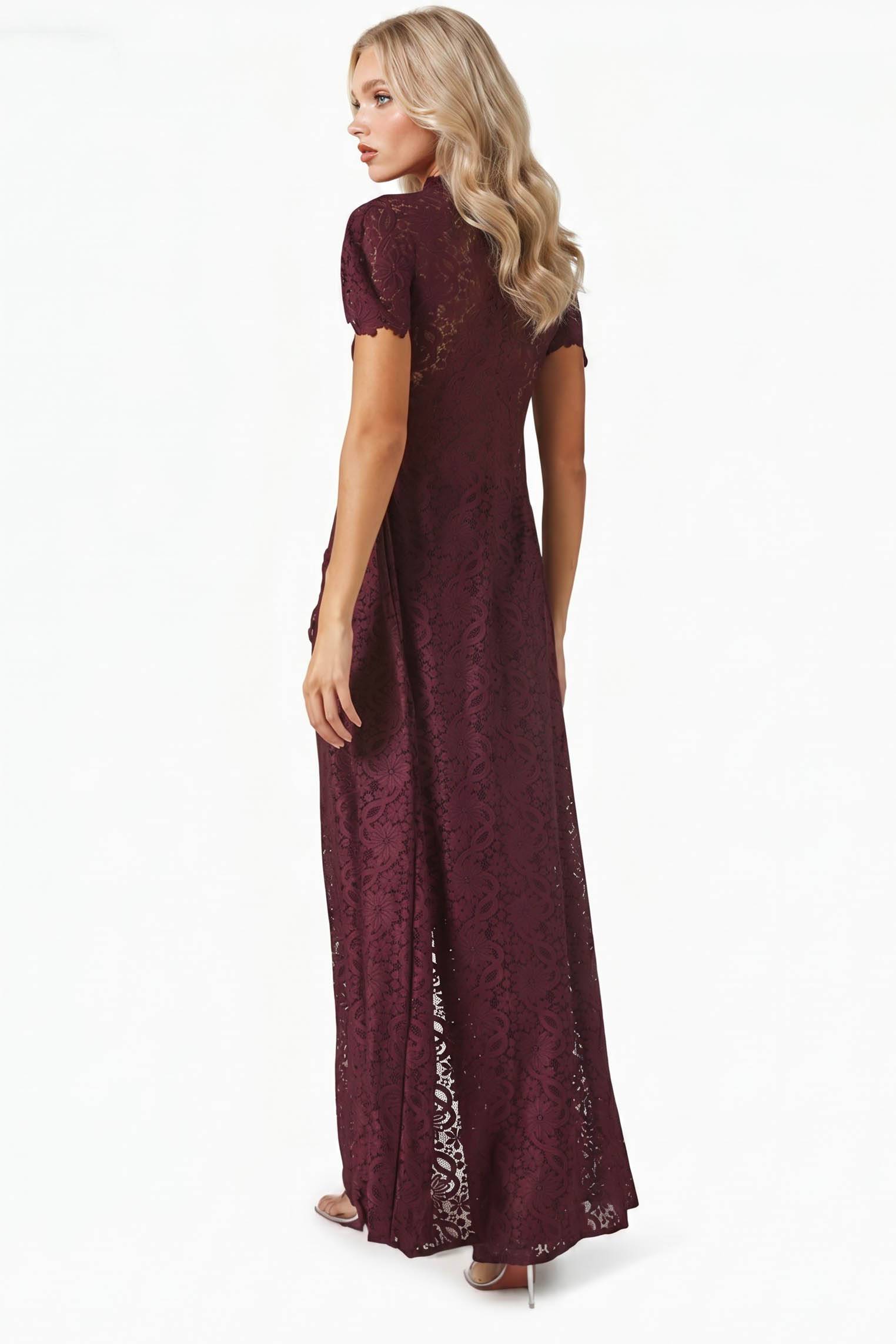 Lace Long-sleeved Top And Wide-leg Pants Set