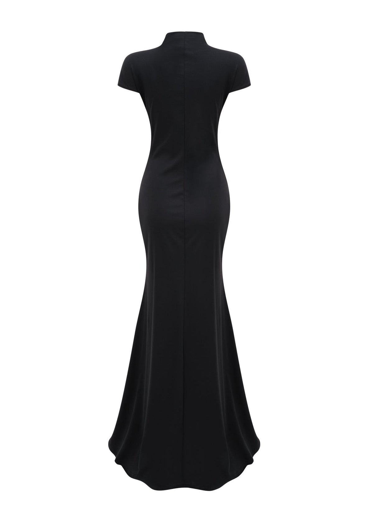 Aaphne Black Keyhole Maxi Dress With High Thigh Slit