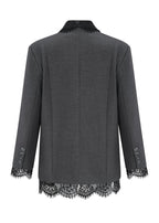 Margaux Grey Lace-Panel Blazer
