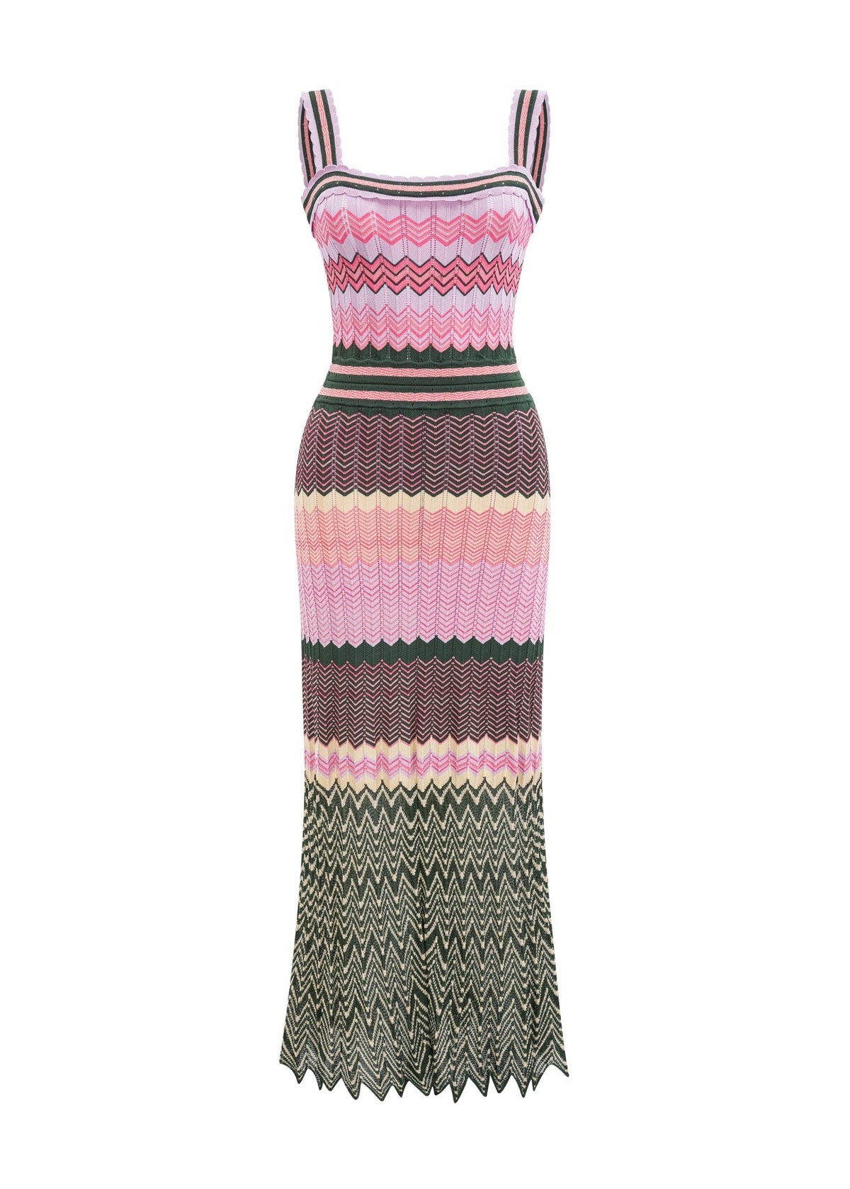 Iyna contrast-color knitted midi dress
