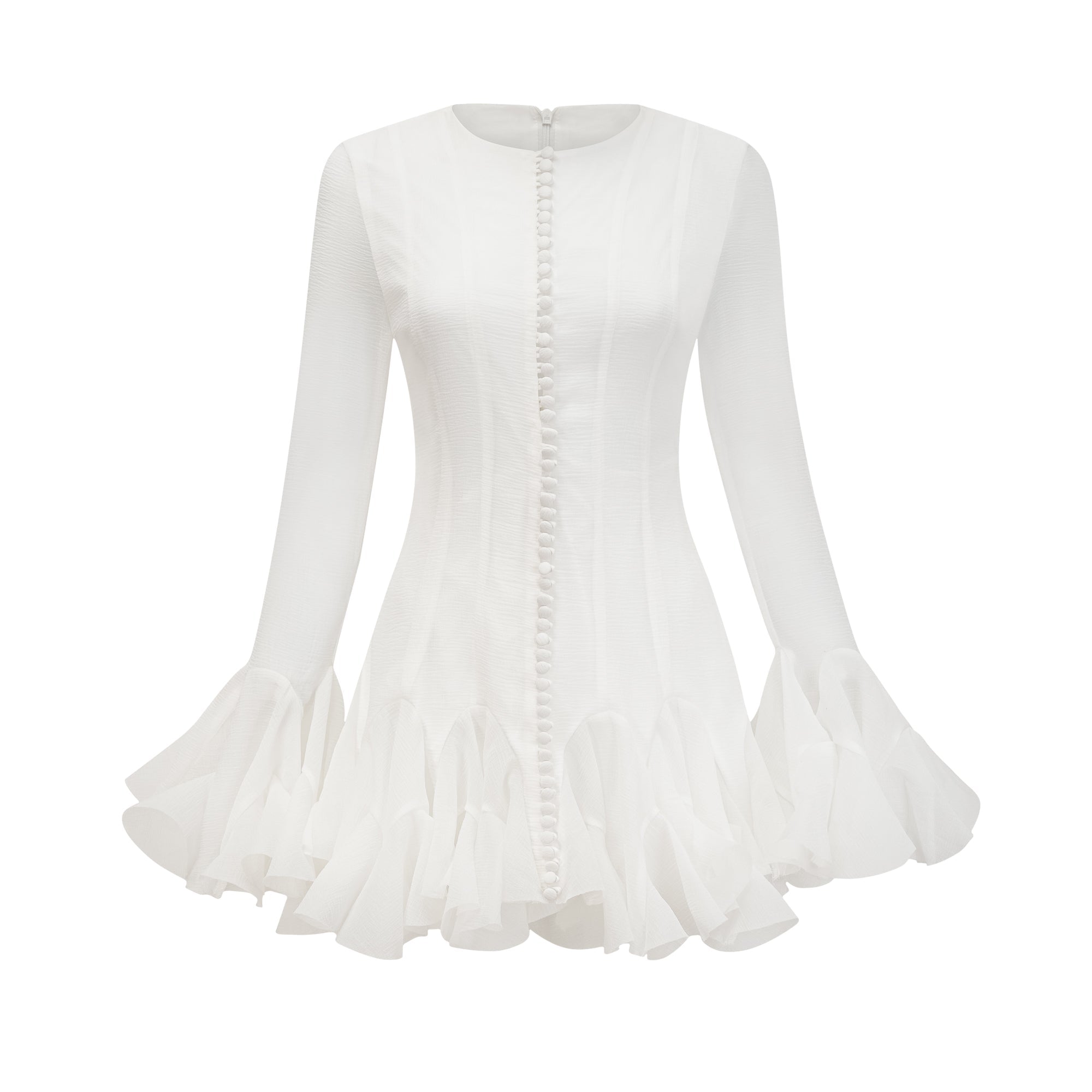Orphee Semi-Sheer Flared Mini Dress