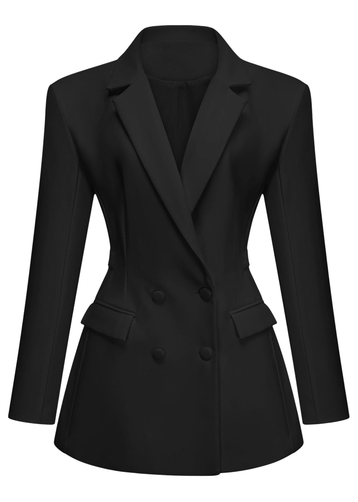 Uranie Black Double Breasted Blazer Mini Dress