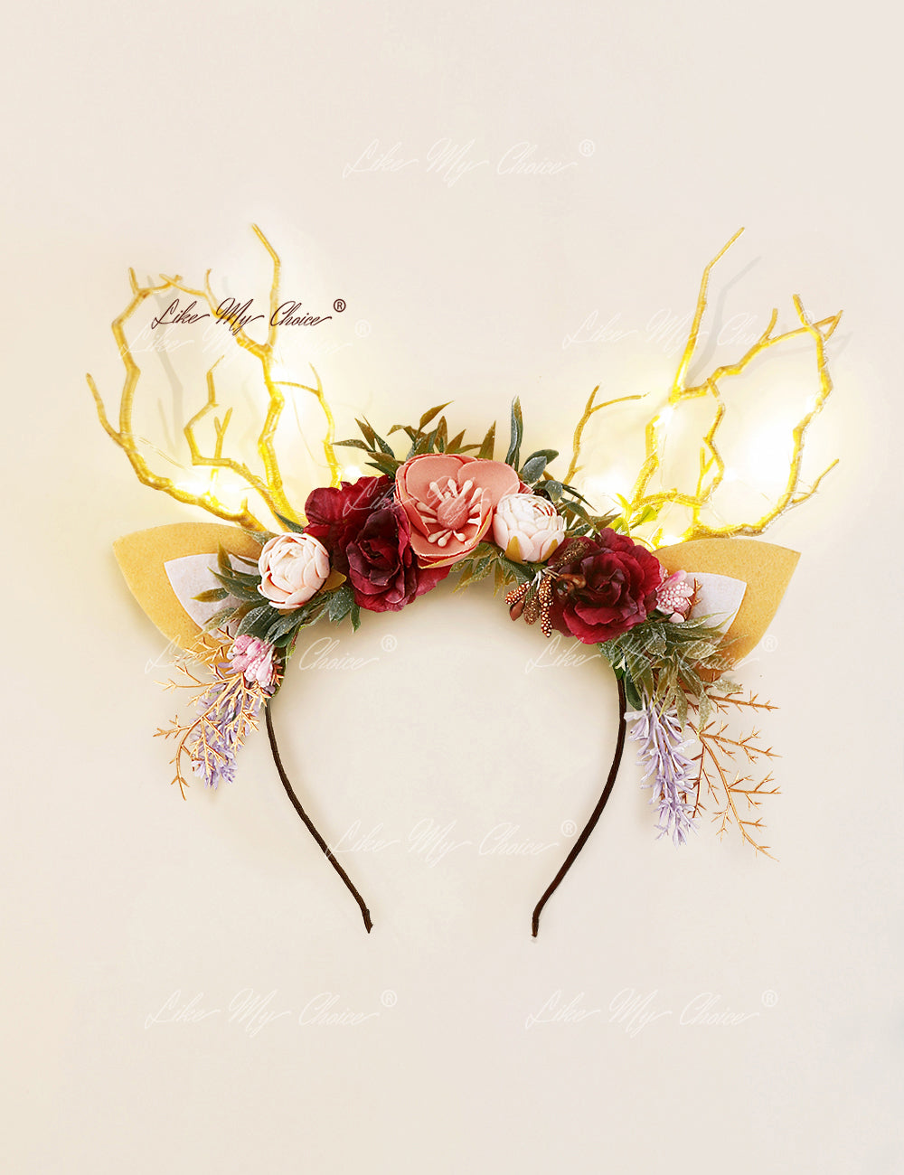 Lavender Flower Christmas Reindeer Headband | HeyKat®