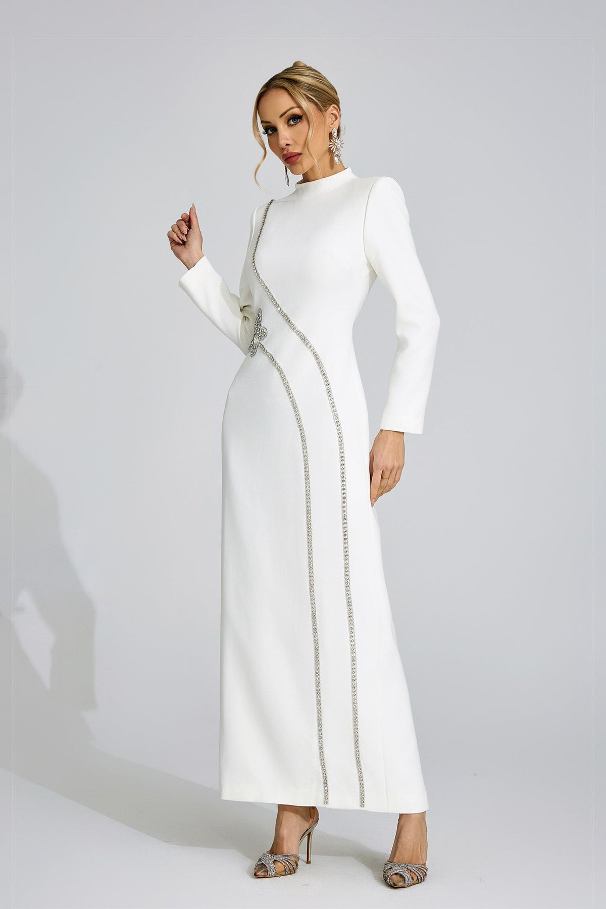 Wyrdelis White Diamond Maxi Dress